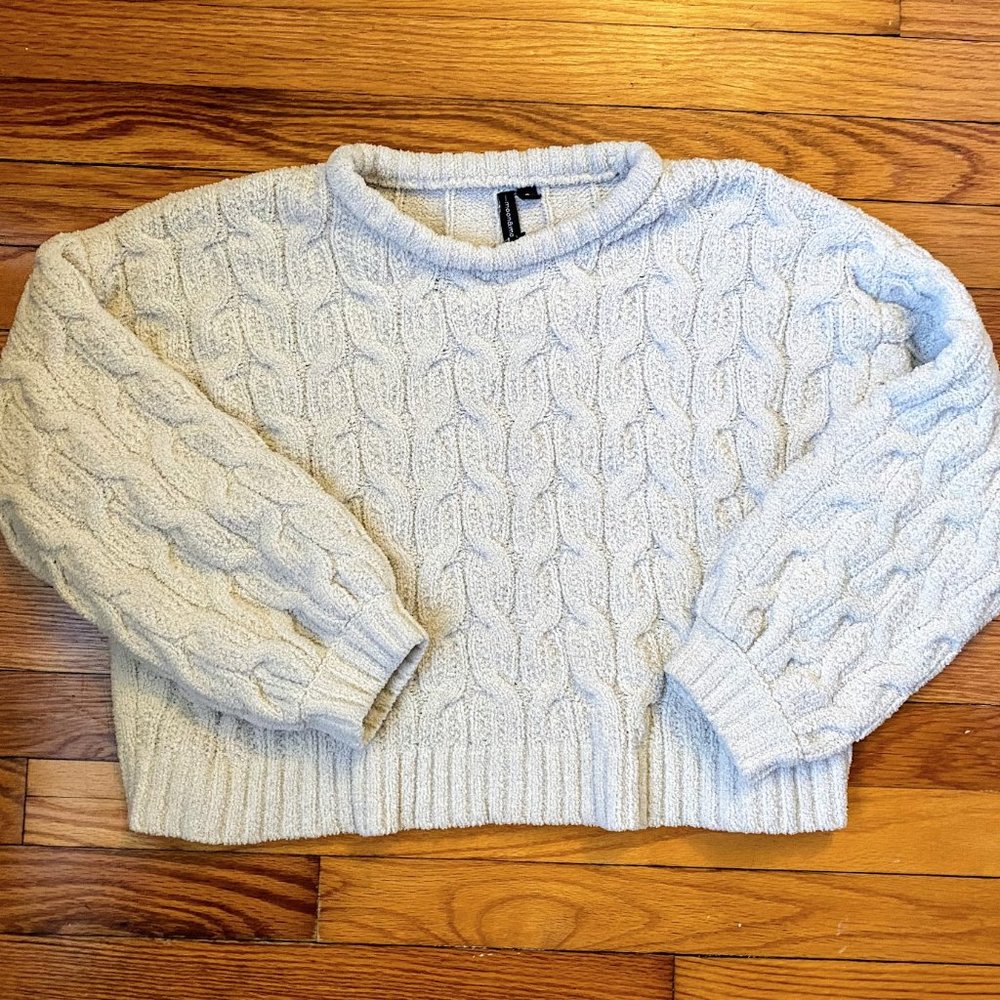 Fuzzy white sweater